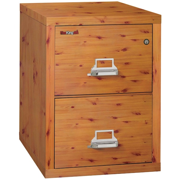 Fireking 2 Drawer, 1 Hr Fire & impact rated, 25" depth Letter Knotty Pine 2-1825-CKP - main