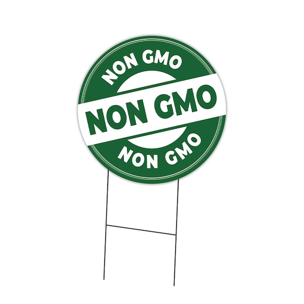 Signmission Farmers Market Non Gmo Double Sided Corrugated Plastic Circle Yard Sign, C-24-CIR-DS-WS-Non GMO C-24-CIR-DS-WS-Non GMO - main