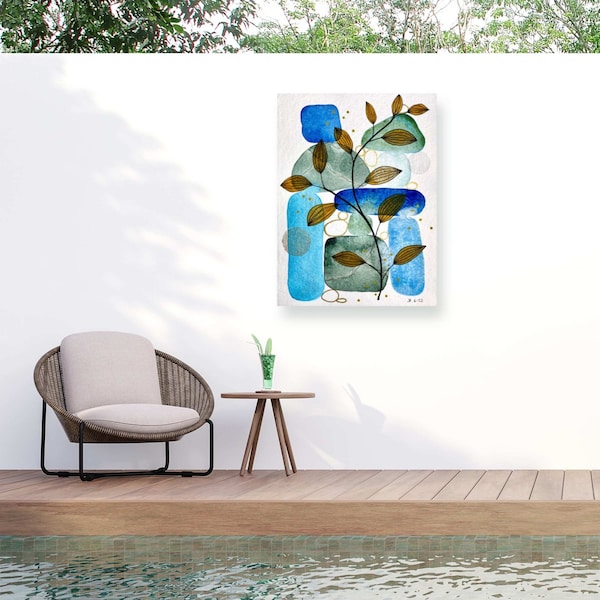Trademark Fine Art Outdoor Canvas Art Jocelyn Benford Sea Glass Wall Art for Patios, or Gardens GRL01831-OC2432WR - main