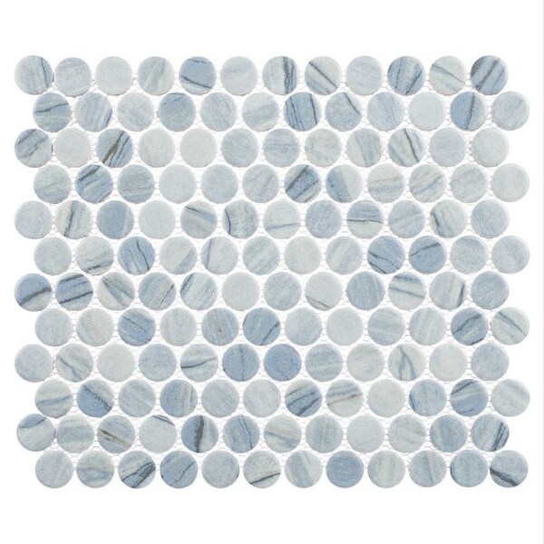 Andova Tiles SAMPLE-Estavo Grey 3/4-in. Penny Round Stone Inspired Matte Porcelain Floor & Wall Mosaic Tile SAM-ANDESTA1252 - main