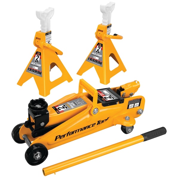 Performance Tool 2 Ton Trolley Jack Stand, 4000 lb Capacity, 13 in Max Height, Adjustable W1605 - main