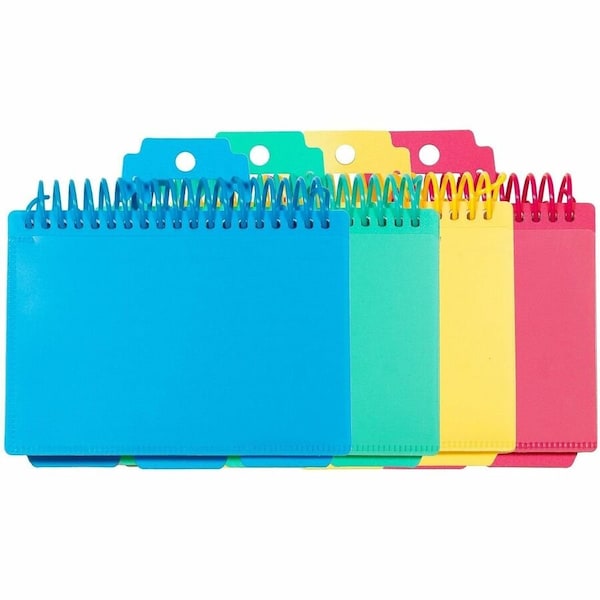 C-Line Products Spiral Bound Index Card Notebook with Index Tabs, Tropic Colors, 6PK 48750 - main