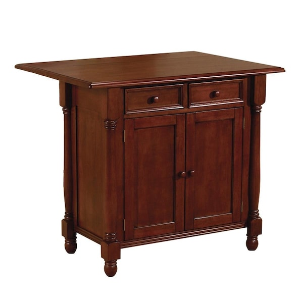 Sunset Trading Andrews Drop Leaf Kitchen Island Chestnut Drawers & Cabinet DLU-KI-4222-CT - main