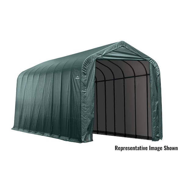 Shelterlogic ShelterCoat 16 x 40 x 16 ft Green Garage Peak 95844 - main