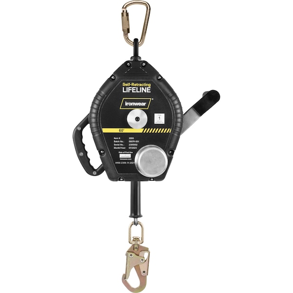 Ironwear 60 ft Confined Space 3-Way Self Retracting Lifeline 2955 - main