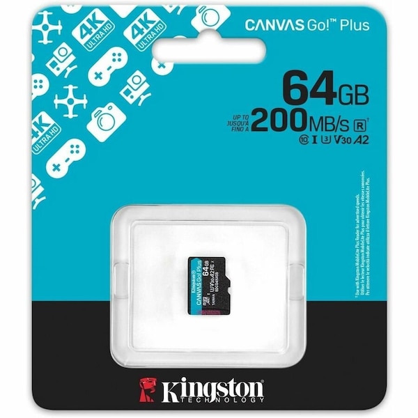 Kingston 64GB microSDXC Canvas Go Plus Gen4 200R SDCG4/64GBSP - main