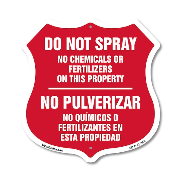 Signmission Bilingual No Spray Shield Sign Do Not Sp, 12 Inch X 12 Inch, Plastic Sign SHI-P-12-366 - main