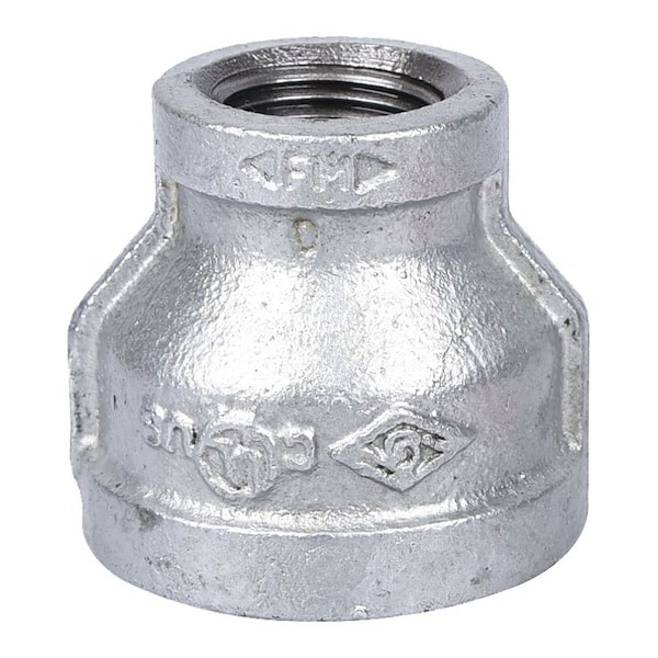 Prosource Exclusively Orgill Reducing Pipe Coupling, 1 x 12 in, Threaded, Malleable Steel, SCH 40 Schedule 24-1X1/2G - main