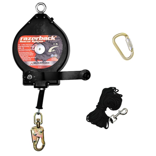 Malta Dynamics 90ft RAZORBACK 3-WAY RECOVERY SRL W/SNAP HOOK, CLASS SRL-R R0003-G2 - main