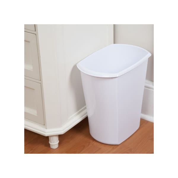 Sterilite Waste Basket, gal Capacity, White, 15-7/8 in H