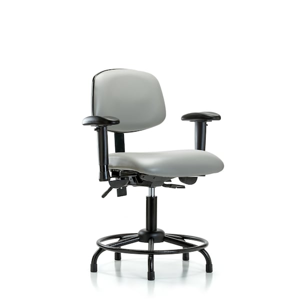 Blue Ridge Ergonomics Desk Chair Desk Chair, Vinyl, Chrome Tilt Casters, Oat, Adjustable Arms, 18" to 23" Height, Vinyl BR-VDHCH-RT-T1-A1-RG-8567 - main