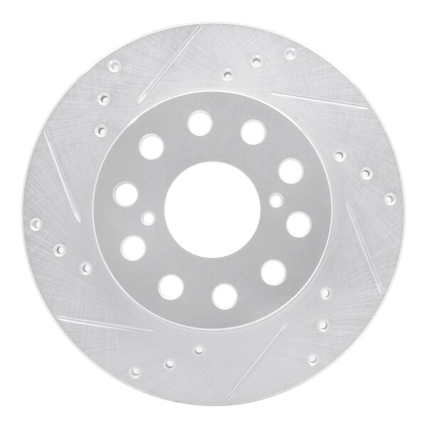 Dynamic Friction Co DFC Brake Rotor - Drilled and Slotted - Silver 631-76048L - main