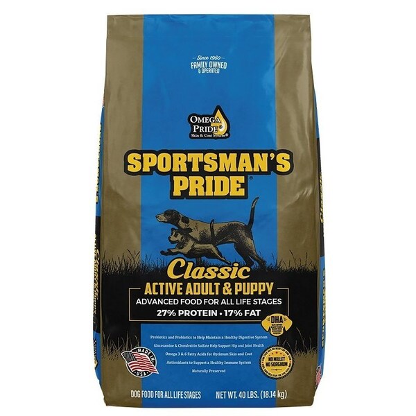 Sportsmans Pride Classic Dog Food, Adult, Puppy Breed, Dry, 40 lb Bag 10321 - main