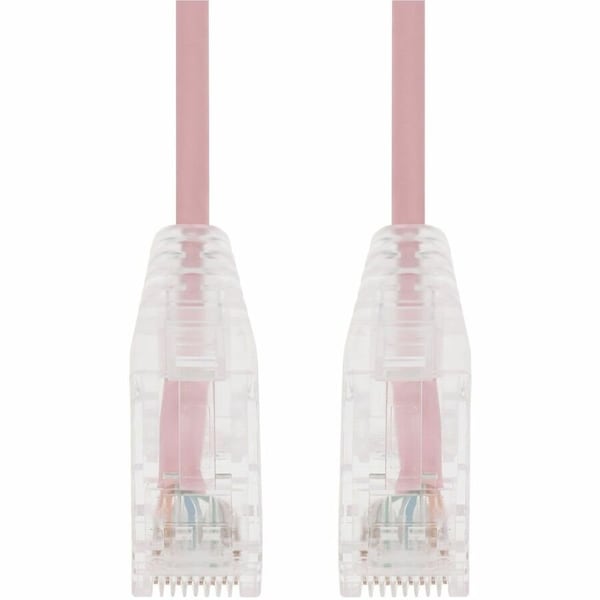 Add-On 3FT PINK CAT 6A SLIM PVC ETHERNET CABLE SNAGLESS CLEAR-CLAW RJ-45 M/M ADD-3FSLCAT6A-PK - main