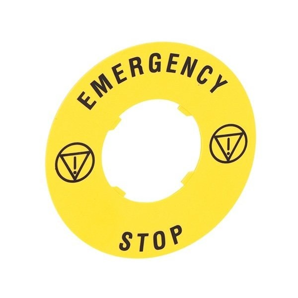 Lovato 60Mm Yellow Pvc Label Emergenc Stop, 10PK LPXAU115 - main