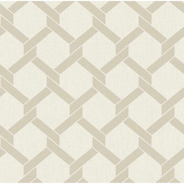 A-Street Prints Payton Beige Hexagon Trellis Wallpaper 2971-86311 - main