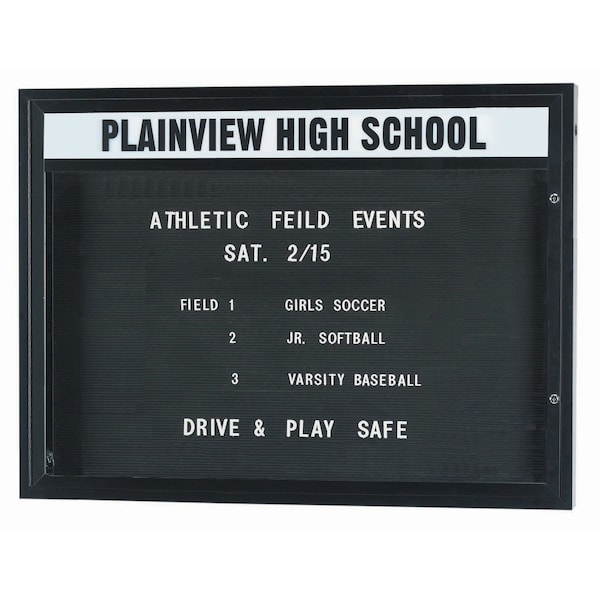 Aarco 47 in W, 36 in H, Black Letterboard/Bronze Anodized Frame DBM3647BA - main