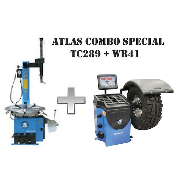 Atlas Automotive Equipment Tc289 Rim Clamp Tire Changer + Wb41 Wheel Balancer Combo Package TCWB-COMBO2-FPD - main