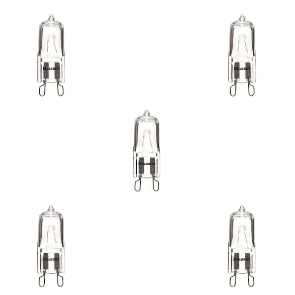 Bulbrite Halogen Dimmable 120V T4 Mini Bulbs, Clear Glass, G9 Bi-Pin Base, 20W, 2900K, 5PK 860825 - main