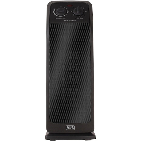 Black & Decker Space Heater with Adjustable Thermostat, Portable Heater & Tower Fan with 3 Settings BHTC571 - main
