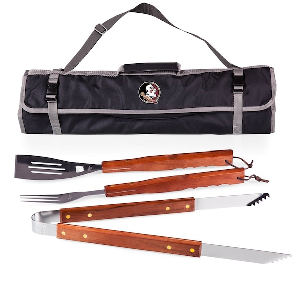 Picnic Time Family Of Brands NCAA Florida State Seminoles 3-Piece BBQ Tote & Grill Accessories Set 749-03-175-174-0 - main