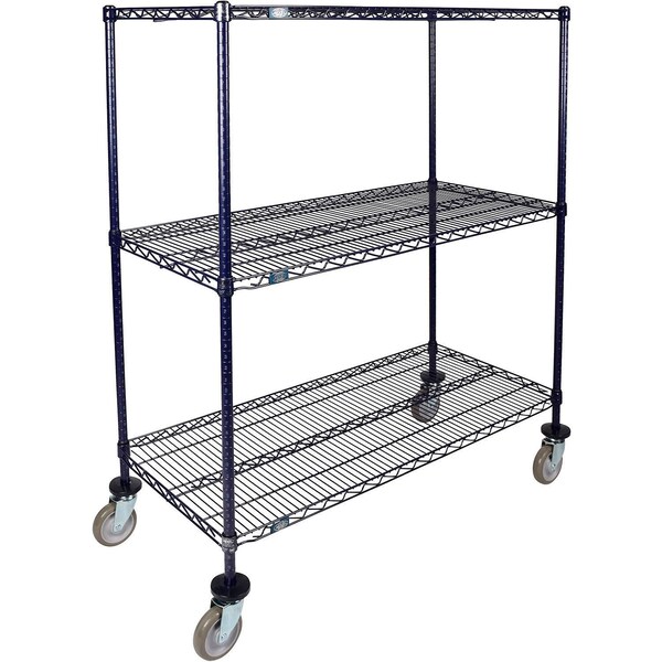 Global Industrial Nexel 3 Shelf Truck, Nexelon, 60"W x 24"D x 80"H, Polyurethane Swivel Casters B3157621 - main
