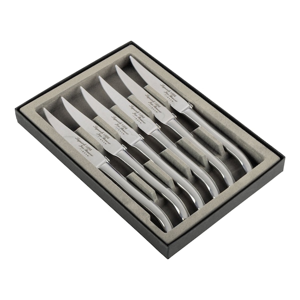 Classic Cuisine Laguiole Steak Knives Set of 6 Premium Food-Grade Stainless Steel Micro-Tooth Serrated Knives GW72A02-01 - main