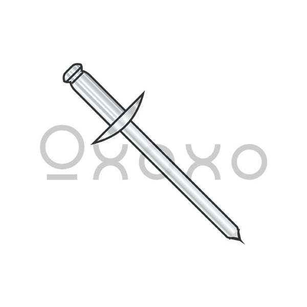 Oxoxo 5/32X.12-.18 Large Flange Stainless Steel Rivet With Steel Mandrel, 4000PK 372794 - main