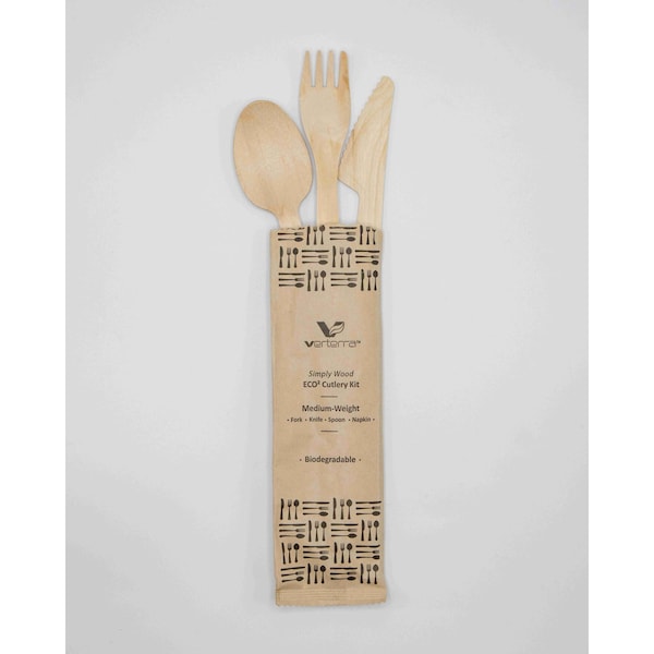 Verterra 6.5" Medium Weight Cutlery Kit, FKS+N, 400PK VT-E2-MC - main