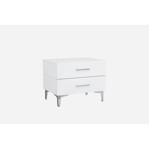 Homeroots 21" White Two Drawers Nightstand 370740 - main