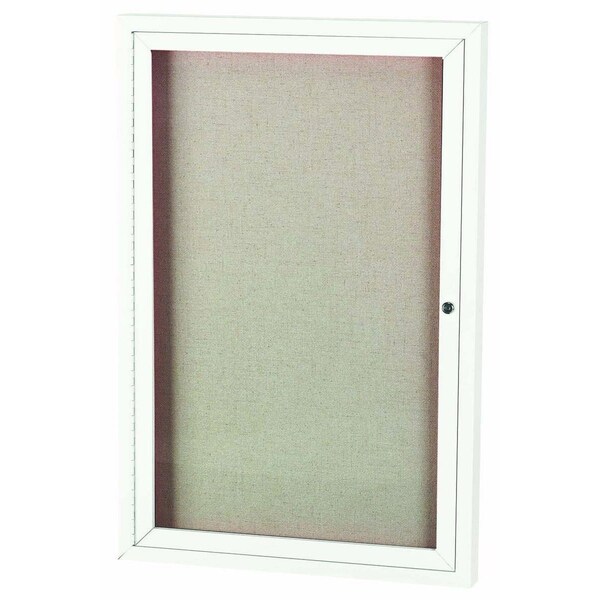 Aarco Outdoor Enclosed Bulletin Board w/ Al Frame, Powder Coated White, 48''Hx36''W ODCC4836RW - main