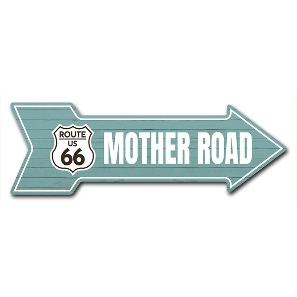 Signmission Mother Road 66 Wood Arrow Decal Funny Home Decor 30in Wide D-A-10-999730 - main
