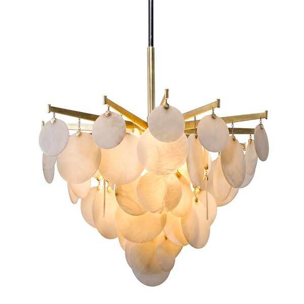 Corbett Lighting Serenity 1 Light Chandelier 34 In. Gold Leaf W Polished Stainless 228-43-GL/SS - main