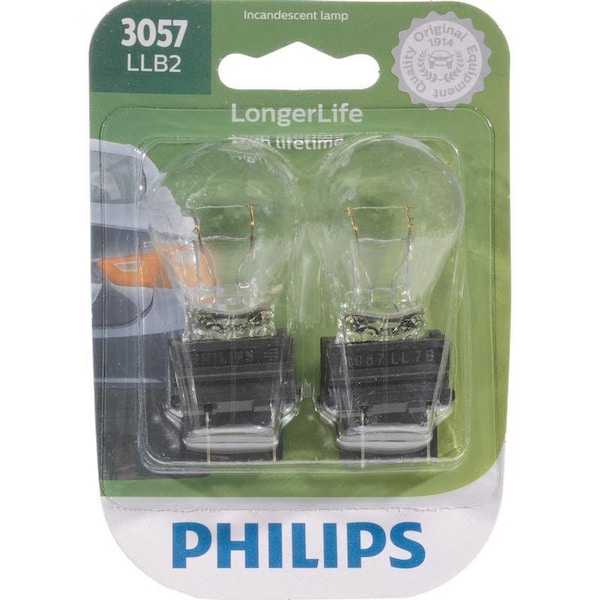 Philips LongerLife Incandescent Back-Up/Stop/Trunk Miniature Automotive Bulb, 2PK 3057LLB2 - main