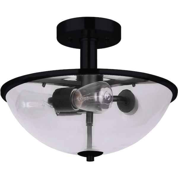 Home Impressions 16.5'' Matte Black Semi-Flush Mount Ceiling Light Fixture ISF370A03BK-B - main