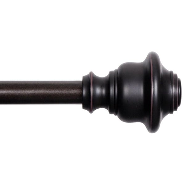 Kenney Mfg Fast Fit KN75243 Curtain Rod, 58 in Dia, 66 to 120 in L, Steel, Weathered Brown KN75243NP - main