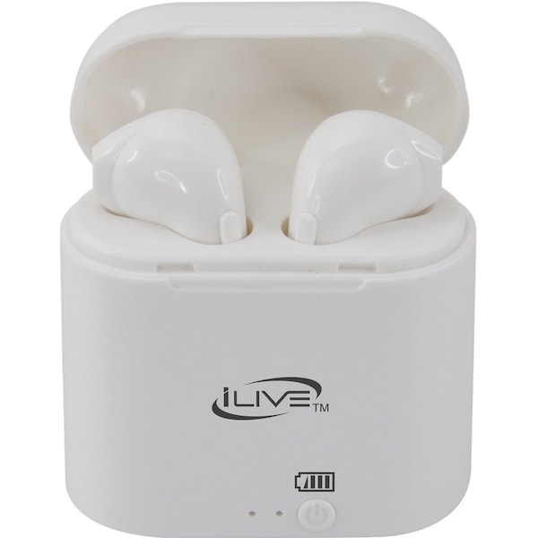 Ilive BT TRULY WIRE-FREE EARBUDS WHITE BUILT-IN MICROPHONE IAEBT209W - main