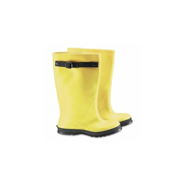 Dunlop Protective Footwear 17 in Rubber Slicker Overboots, Plain Toe, Men's 14, Flex-O-Thane/PVC, Yellow/Black 868-8805000.14 - main