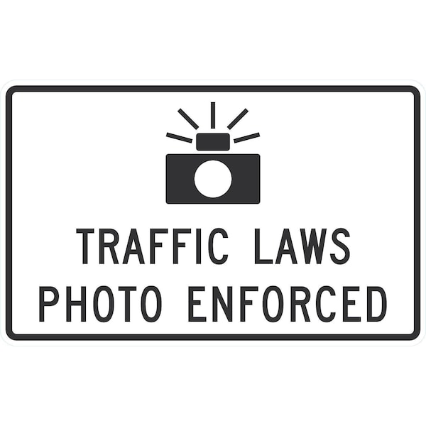 Lyle R10-18, Traffic Laws Photo Enforced, 24x12, Engineer Grade, White G-11616-EG_24x12 - main