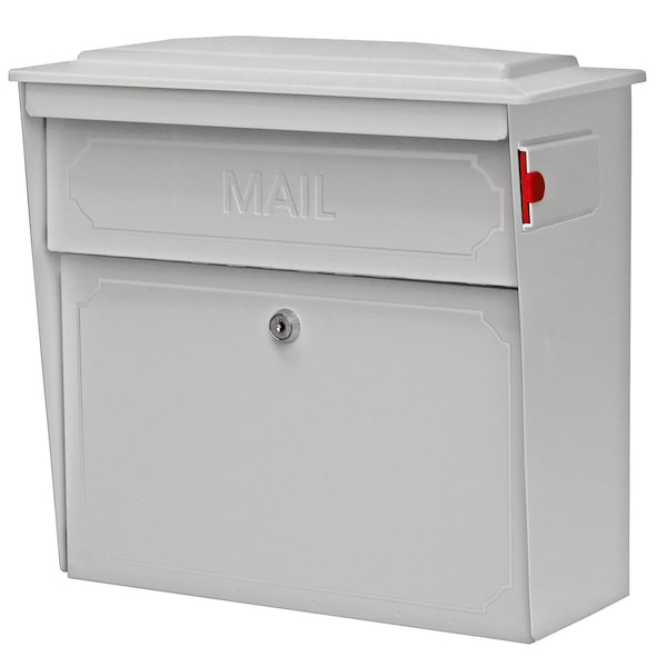Mail Boss Townhouse Locking Wall-Mount Mailbox, Cream White, 14/16-Gauge Steel 805949 - main