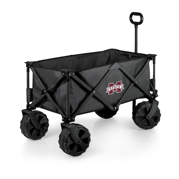 Picnic Time Family Of Brands NCAA Mississippi State Bulldogs Adventure Wagon Elite All-Terrain Folding Beach Wagon 741-85-679-384-0 - main