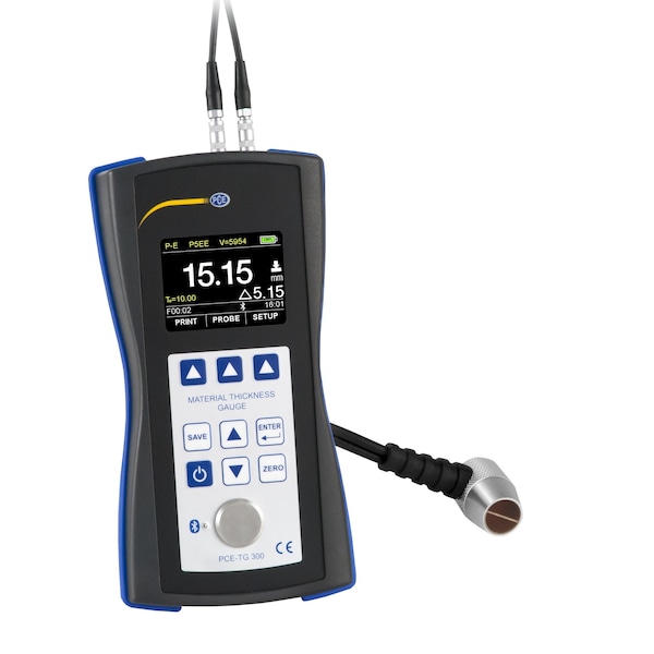 Pce Instruments Material thickness meter, 1-600 mm with 5 MHz 90 deg probe (to 122 deg F) and Bluetooth/USB PCE-TG 300-NO5/90 - main