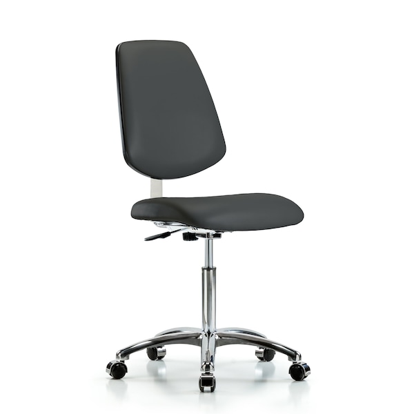 Blue Ridge Ergonomics Clean Room Chair 22" to 29" Height, Vinyl, Charcoal BR-CLR-VMBCH-MB-CR-NF-CC-8605 - main