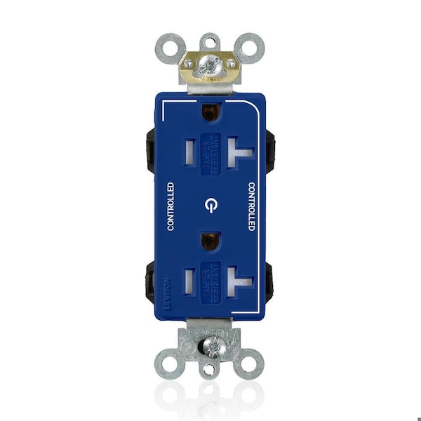 Leviton Straight Blade Receptacle, 5-20R, 20 A, 125V AC, Flush Mount, Self-Grounded MT163-2BU - main