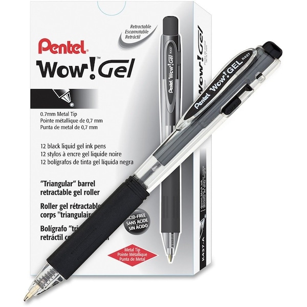 Pentel WOW Gel Pen, Black, PK24, 24PK K437A - main