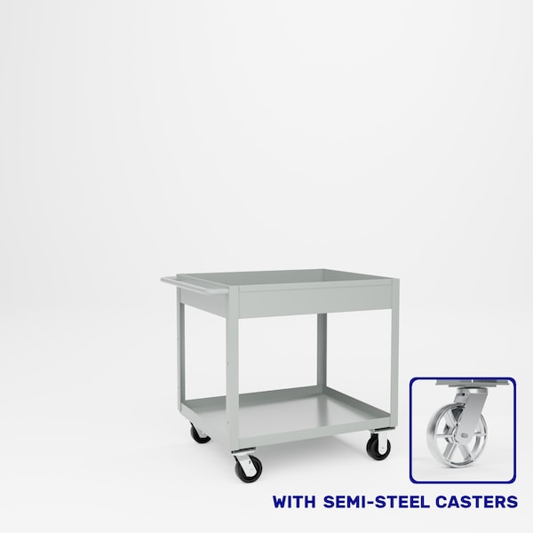 Pucel Tray Top Box Truck, 30 in W x 36 in D x 37 in H, 6 in Deep Box, Semi-Steel Casters, Red TT-3036-6S - main