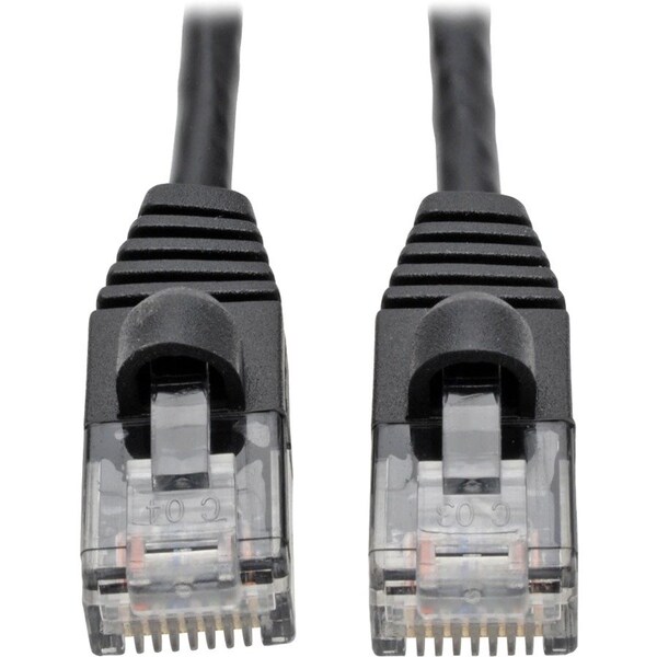 Eaton Tripp Lite Series Cat6a 10G Snagless Molded Slim UTP Ethernet Cable RJ45 M/M, Black, 1 ft. N261-S01-BK - main