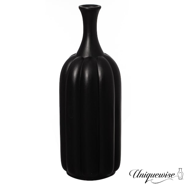 Uniquewise 35in Tall Decorative Fiberglass Modern Floor Vase Flower Holder for Floral Arrangements, Black QI004840.S - main