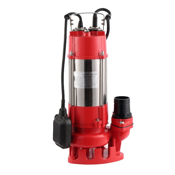 Hallmarkind Industries Sewage Pump/ Sump Pump, 1/2Hp, 115V, Max Head 26 Ft, 3200 Gph. 20 Ft Cable, S.S, Heavy Duty MA0387X-9A-230 - main