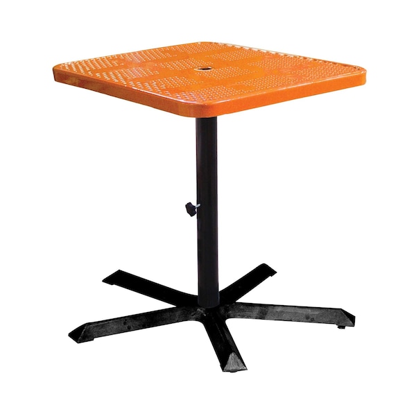 Leisure Craft 36" Square Perforated Pedestal Table, Portable, 40"H, Orange SQ36TAB40-ORANGE - main